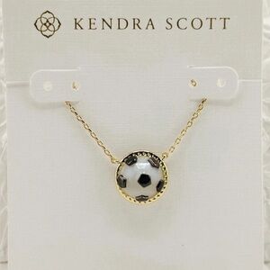 Kendra Scott Gold Soccer Ivory Mother-of-Pearl Short Necklace